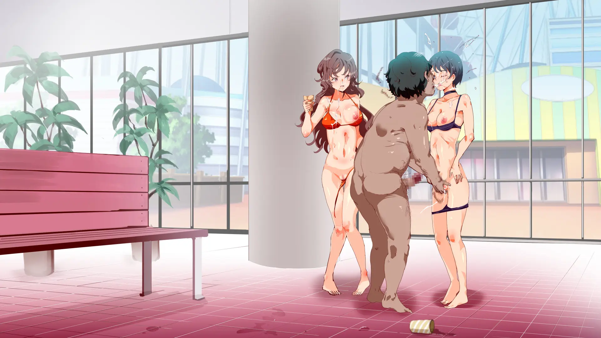 Mukanshin Pool ~Au Onna Zenin, Sekuhara Shihoudai No Aruku Nama Onaho | 무관심 수영장 ~만나는 여자 전원 성희롱 무제한의 걸어다니는 생오나홀 ~